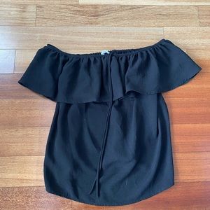 Off shoulder black top